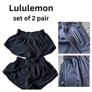 Lululemon shorts 4 Lot of 2 pair runningg shorts with side zip pocket